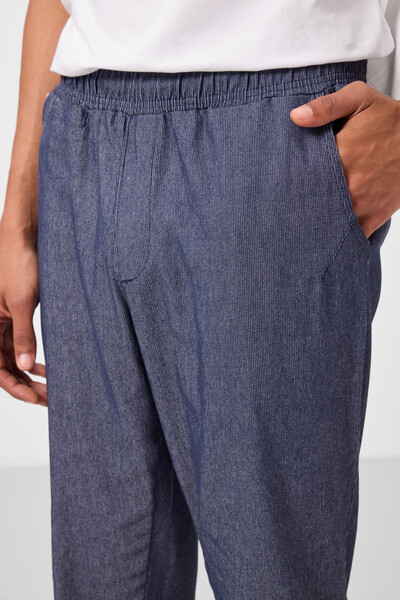 Tommylife Toptan Standart Fit Dokuma Hafif Esnek Chino Erkek Pantolon 82177 Kot Lacivert - Thumbnail