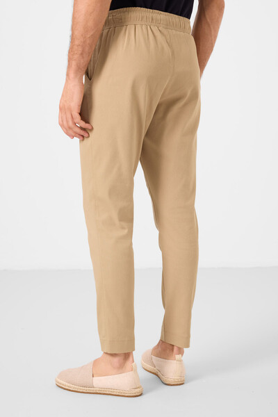 Tommylife Toptan Standart Fit Dokuma Hafif Esnek Chino Erkek Pantolon 82177 Koyu Bej - Thumbnail