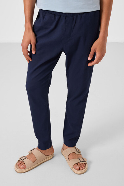 Tommylife Toptan Standart Fit Dokuma Hafif Esnek Chino Erkek Pantolon 82177 Lacivert - Thumbnail