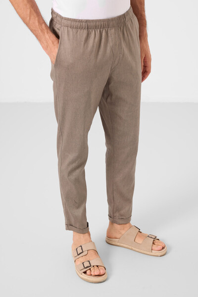 Tommylife Toptan Standart Fit Dokuma Hafif Esnek Chino Erkek Pantolon 82178 Camel - Thumbnail