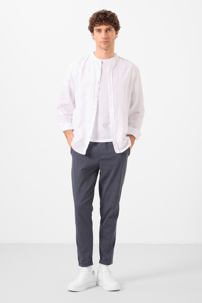 Tommylife Toptan Standart Fit Dokuma Hafif Esnek Chino Erkek Pantolon 82178 Gri - Thumbnail
