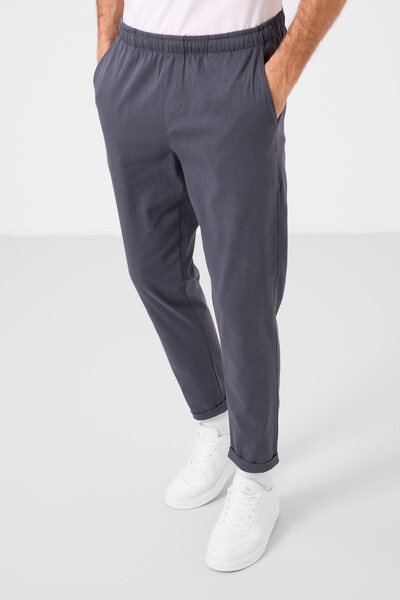 Tommylife Toptan Standart Fit Dokuma Hafif Esnek Chino Erkek Pantolon 82178 Gri - Thumbnail
