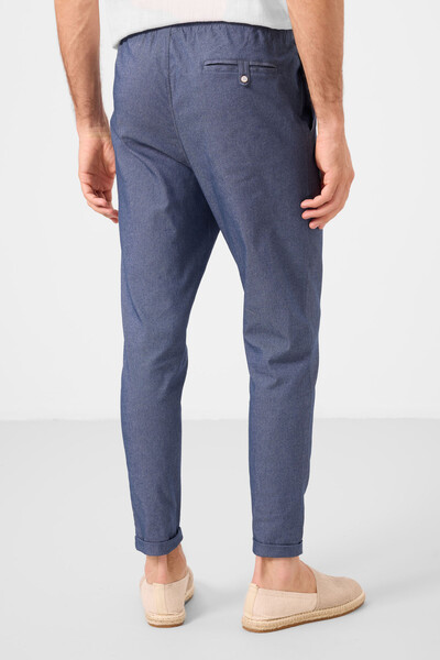 Tommylife Toptan Standart Fit Dokuma Hafif Esnek Chino Erkek Pantolon 82178 Kot Lacivert - Thumbnail