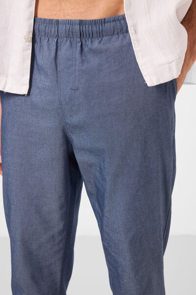 Tommylife Toptan Standart Fit Dokuma Hafif Esnek Chino Erkek Pantolon 82178 Kot Lacivert - Thumbnail
