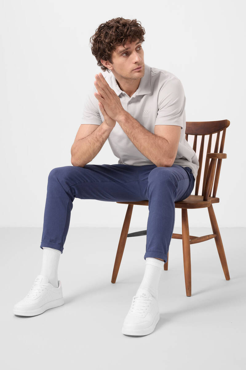 TOMMYLIFE - Tommylife Toptan Standart Fit Dokuma Hafif Esnek Chino Erkek Pantolon 82178 Parlament