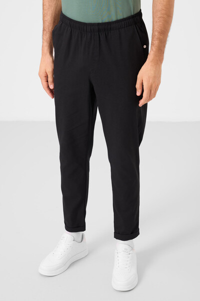 Tommylife Toptan Standart Fit Dokuma Hafif Esnek Chino Erkek Pantolon 82178 Siyah - Thumbnail