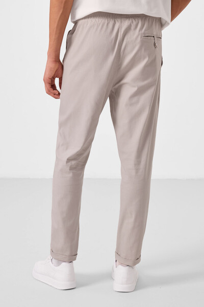 Tommylife Toptan Standart Fit Dokuma Hafif Esnek Chino Erkek Pantolon 82178 Taş - Thumbnail