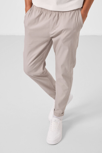 Tommylife Toptan Standart Fit Dokuma Hafif Esnek Chino Erkek Pantolon 82178 Taş - Thumbnail