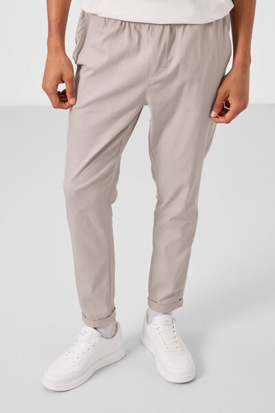 Tommylife Toptan Standart Fit Dokuma Hafif Esnek Chino Erkek Pantolon 82178 Taş - Thumbnail
