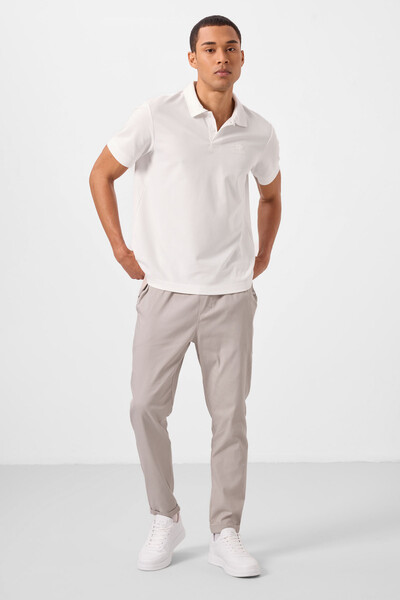 Tommylife Toptan Standart Fit Dokuma Hafif Esnek Chino Erkek Pantolon 82178 Taş - Thumbnail