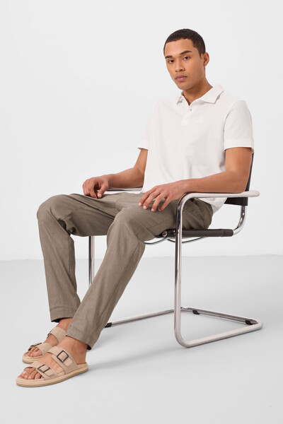 Tommylife Toptan Standart Fit Dokuma Hafif Esnek Chino Erkek Pantolon 82179 Camel - Thumbnail