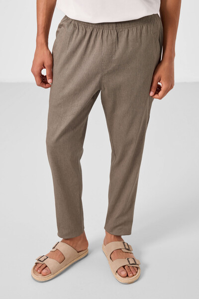 Tommylife Toptan Standart Fit Dokuma Hafif Esnek Chino Erkek Pantolon 82179 Camel - Thumbnail