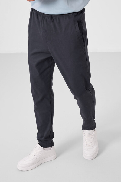 Tommylife Toptan Standart Fit Dokuma Hafif Esnek Chino Erkek Pantolon 82179 Gri - Thumbnail