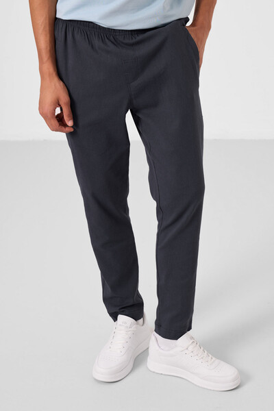 Tommylife Toptan Standart Fit Dokuma Hafif Esnek Chino Erkek Pantolon 82179 Gri - Thumbnail