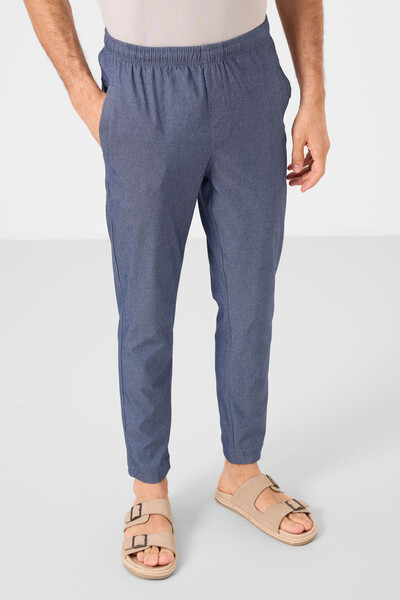 Tommylife Toptan Standart Fit Dokuma Hafif Esnek Chino Erkek Pantolon 82179 Kot Lacivert - Thumbnail