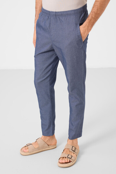 Tommylife Toptan Standart Fit Dokuma Hafif Esnek Chino Erkek Pantolon 82179 Kot Lacivert - Thumbnail