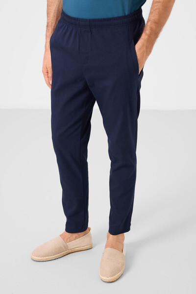 Tommylife Toptan Standart Fit Dokuma Hafif Esnek Chino Erkek Pantolon 82179 Lacivert - Thumbnail