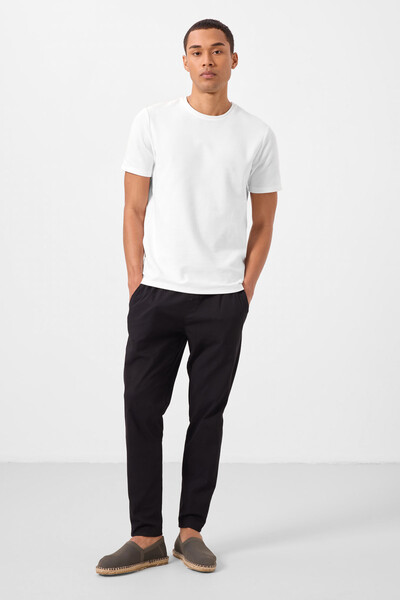 Tommylife Toptan Standart Fit Dokuma Hafif Esnek Chino Erkek Pantolon 82179 Siyah - Thumbnail