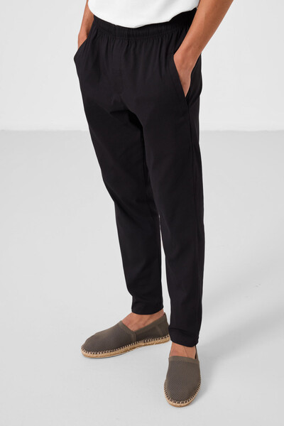 Tommylife Toptan Standart Fit Dokuma Hafif Esnek Chino Erkek Pantolon 82179 Siyah - Thumbnail
