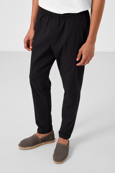 Tommylife Toptan Standart Fit Dokuma Hafif Esnek Chino Erkek Pantolon 82179 Siyah - Thumbnail