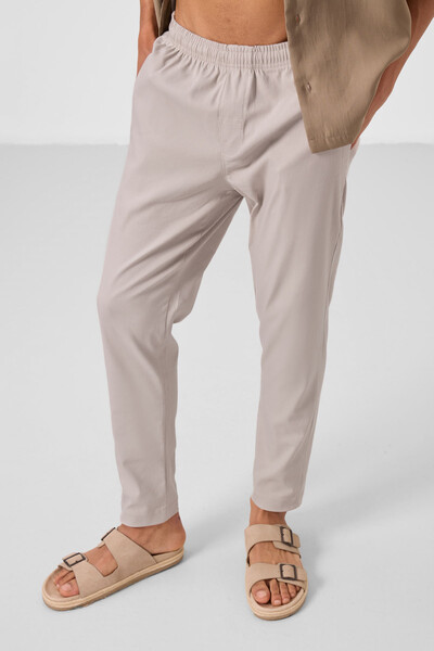 Tommylife Toptan Standart Fit Dokuma Hafif Esnek Chino Erkek Pantolon 82179 Taş - Thumbnail