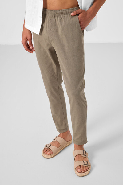 Tommylife Toptan Standart Fit Dokuma Hafif Esnek Chino Erkek Pantolon 82180 Camel - Thumbnail