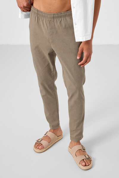 Tommylife Toptan Standart Fit Dokuma Hafif Esnek Chino Erkek Pantolon 82180 Camel - Thumbnail