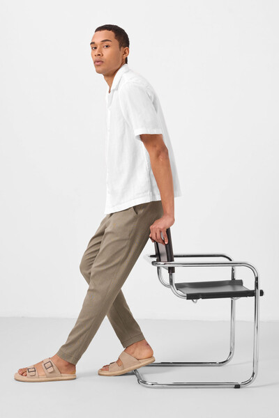 Tommylife Toptan Standart Fit Dokuma Hafif Esnek Chino Erkek Pantolon 82180 Camel - Thumbnail