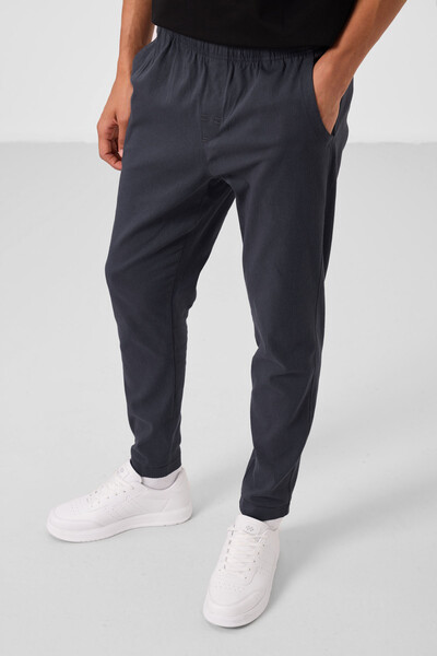 Tommylife Toptan Standart Fit Dokuma Hafif Esnek Chino Erkek Pantolon 82180 Gri - Thumbnail