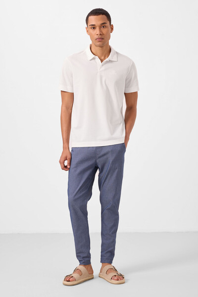 Tommylife Toptan Standart Fit Dokuma Hafif Esnek Chino Erkek Pantolon 82180 Kot Lacivert - Thumbnail