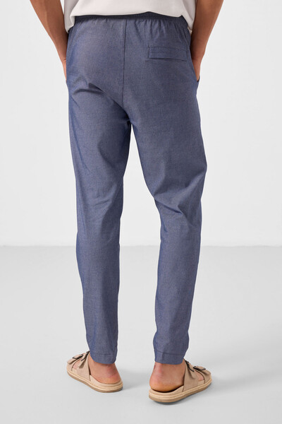 Tommylife Toptan Standart Fit Dokuma Hafif Esnek Chino Erkek Pantolon 82180 Kot Lacivert - Thumbnail