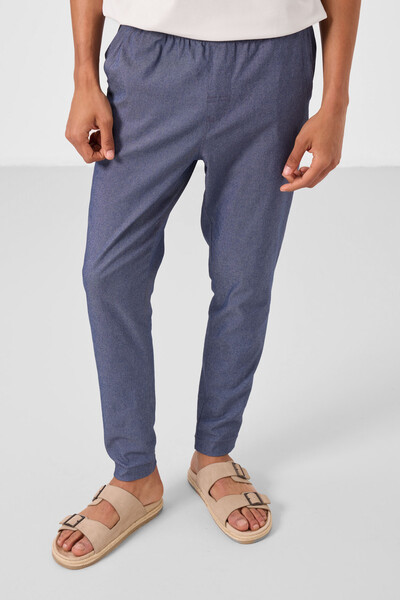 Tommylife Toptan Standart Fit Dokuma Hafif Esnek Chino Erkek Pantolon 82180 Kot Lacivert - Thumbnail