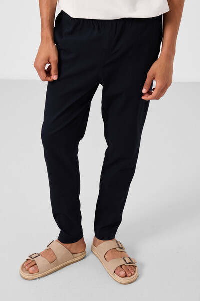 Tommylife Toptan Standart Fit Dokuma Hafif Esnek Chino Erkek Pantolon 82180 Lacivert - Thumbnail