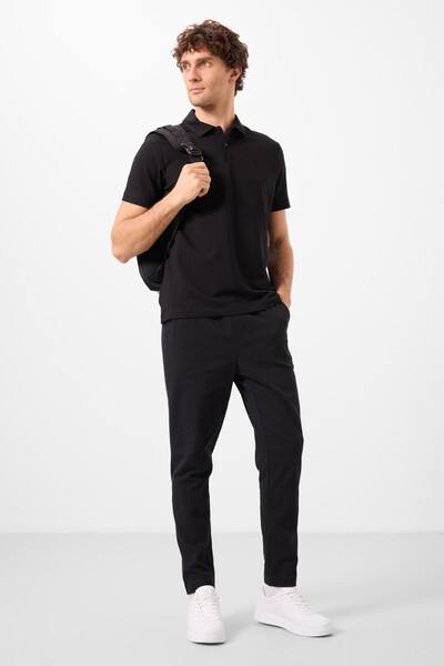 Tommylife Toptan Standart Fit Dokuma Hafif Esnek Chino Erkek Pantolon 82180 Siyah - Thumbnail
