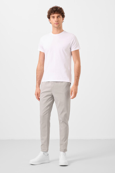 Tommylife Toptan Standart Fit Dokuma Hafif Esnek Chino Erkek Pantolon 82180 Taş - Thumbnail