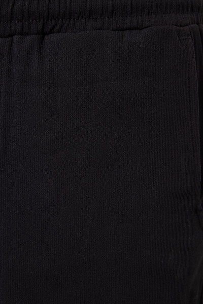 Tommylife Toptan Standart Fit Dokuma Hafif Esnek Chino Erkek Şort 81289 Siyah - Thumbnail