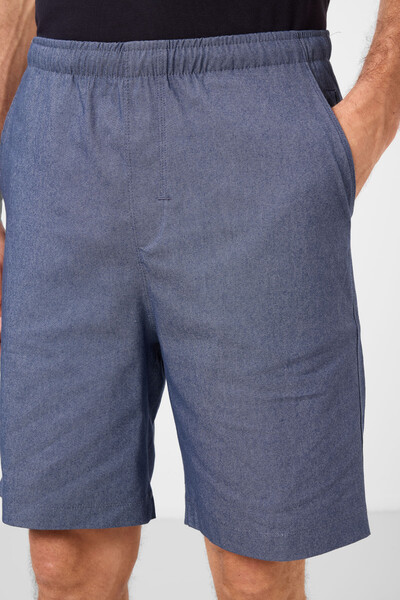 Tommylife Toptan Standart Fit Dokuma Hafif Esnek Chino Erkek Şort 81291 Kot Lacivert - Thumbnail