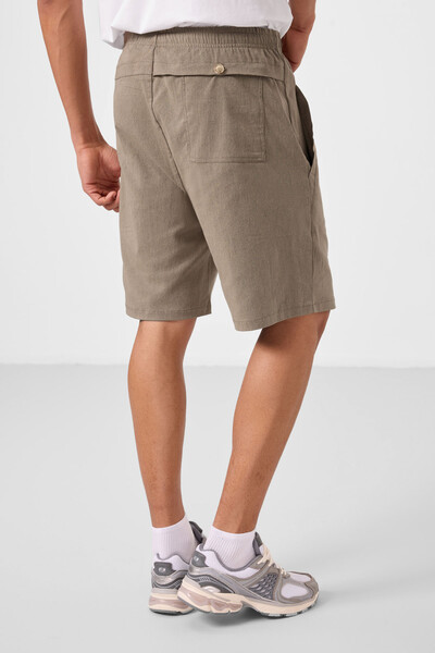Tommylife Toptan Standart Fit Dokuma Hafif Esnek Chino Erkek Şort 81292 Camel - Thumbnail