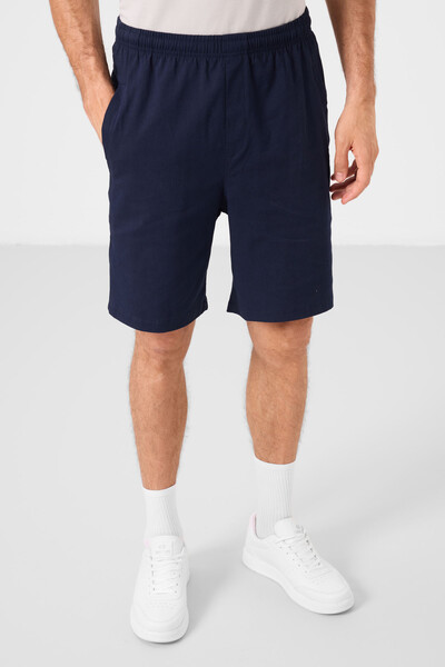 Tommylife Toptan Standart Fit Dokuma Hafif Esnek Chino Erkek Şort 81292 Lacivert - Thumbnail