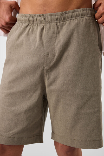 Tommylife Toptan Standart Fit Dokuma Hafif Esnek Chino Erkek Şort 81293 Camel - Thumbnail