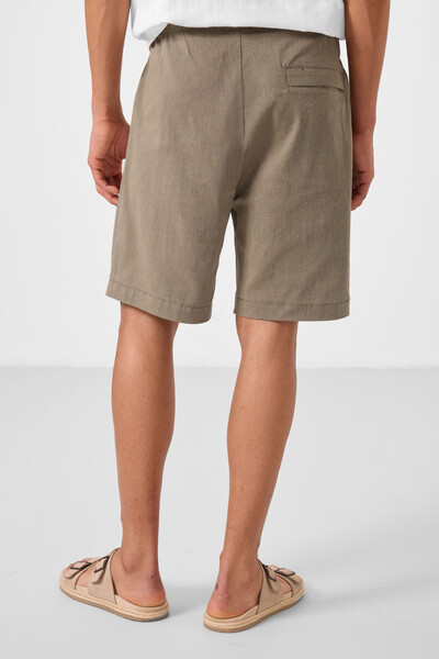 Tommylife Toptan Standart Fit Dokuma Hafif Esnek Chino Erkek Şort 81293 Camel - Thumbnail