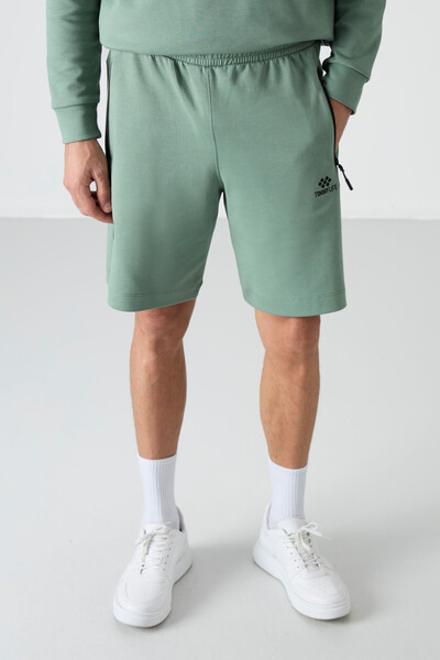 Tommylife Toptan Standart Kalıp Basic Erkek Şort 81136 Açık Yeşil - 3