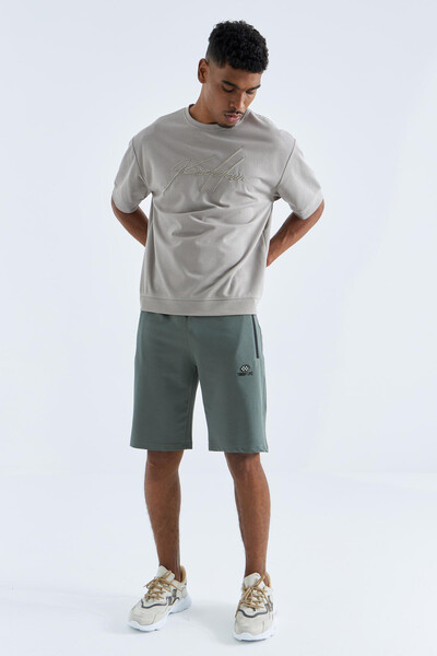 TOMMYLIFE - Tommylife Toptan Standart Kalıp Basic Erkek Şort 81136 Çağla