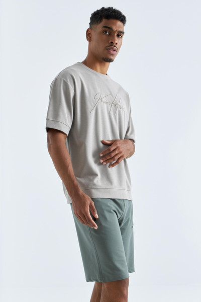 Tommylife Toptan Standart Kalıp Basic Erkek Şort 81136 Çağla - Thumbnail