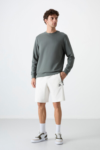 Tommylife Toptan Standart Kalıp Basic Erkek Şort 81136 Ekru - 2