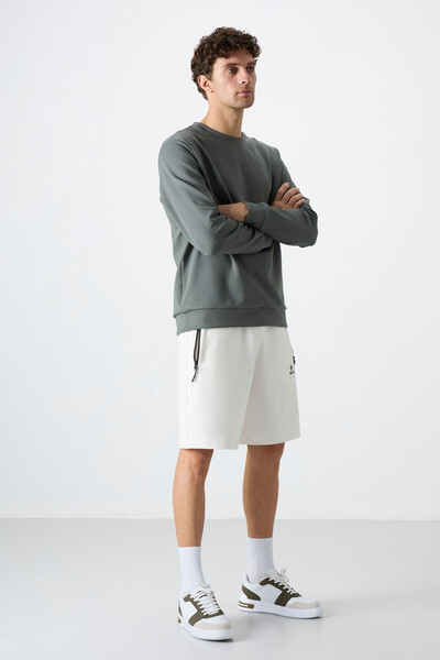 Tommylife Toptan Standart Kalıp Basic Erkek Şort 81136 Ekru - 4