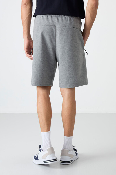 Tommylife Toptan Standart Kalıp Basic Erkek Şort 81136 Gri Melanj - 7