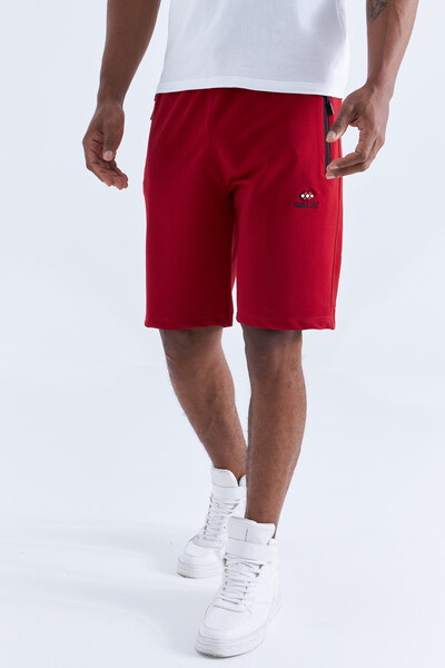 Tommylife Toptan Standart Kalıp Basic Erkek Şort 81136 Kırmızı - 2