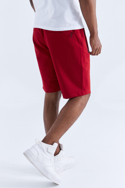 Tommylife Toptan Standart Kalıp Basic Erkek Şort 81136 Kırmızı - 8