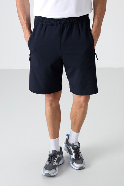 Tommylife Toptan Standart Kalıp Basic Erkek Şort 81136 Lacivert - 3